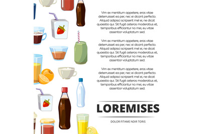Non-alcoholic cartoon drinks poster design