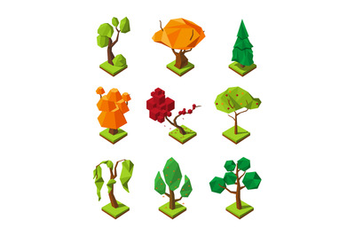 Low poly isometric trees