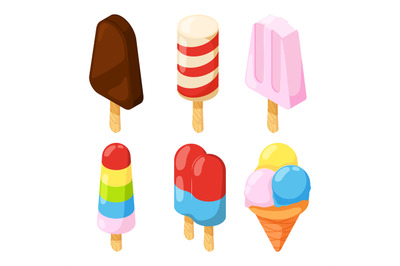 3d icecream. Vector isometric pictures