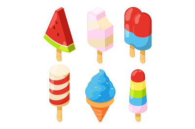 Isometric icecream pictures