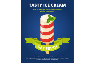 Poster summer icecream. Summer placard design template