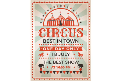 Retro poster invitation for circus or carnival show