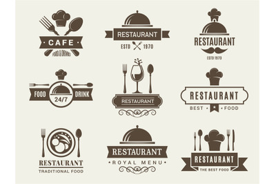 Logotypes and badges for restaurant