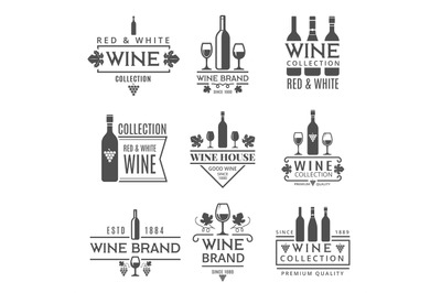 Various wine brands. Vector design template