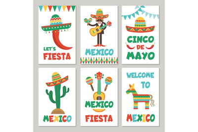 Cards with mexican symbols