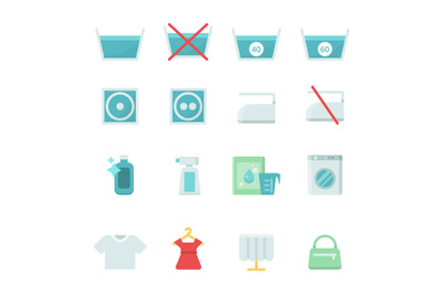 Dry cleaning symbols. Various washing vector icon set