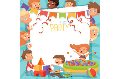 Design template of kids party invitation