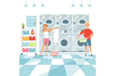 Laundry background. Woman washing clothes in the Laundry