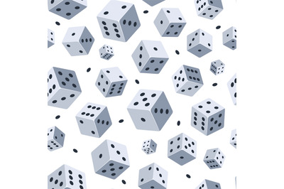 Dice vector pattern. Seamless background with picture of dice. Illustr