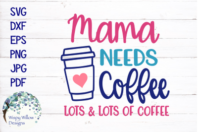 Mama Needs Coffee, Lots and Lots of Coffee SVG