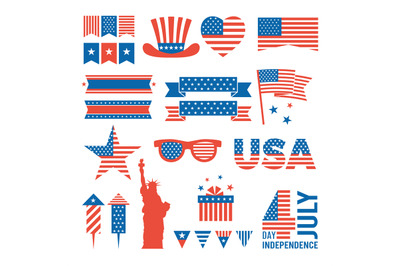 Usa independence day. Design elements for various cards&2C; logos and ban