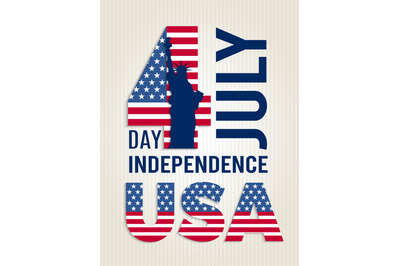 Poster for USA independence day. Vector design template of american 4