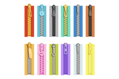 Colored zippers. Tools for clothes