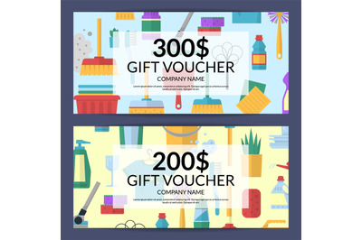 Vector cleaning icon discount. Gift voucher for cleaning