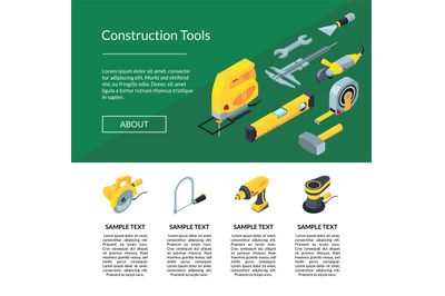 Vector construction tools isometric icons website