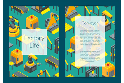 Vector isometric conveyor elements card