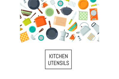 Vector kitchen utensils flat icons