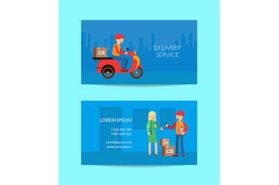 Fasr delivery banners. Vector delivery flat elements business card