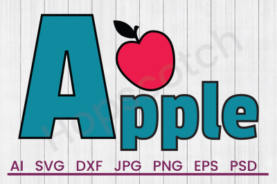 Download Apple - SVG File, DXF File Free - All Free Design T-Shirt SVG Cut