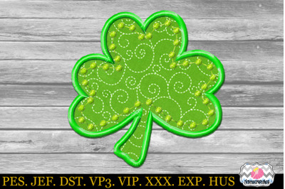 St Patrick&#039;s Day Shamrock Clover Embroidery Applique Design