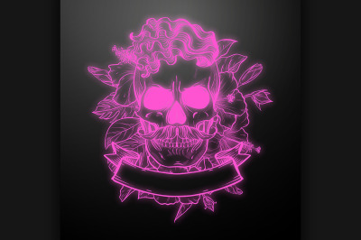 Angry skull with hairstyle