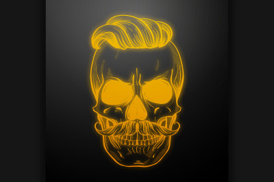 Angry skull with hairstyle