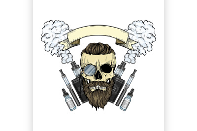 Color hipster skull