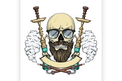 Color hipster skull