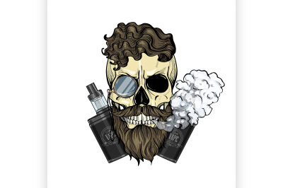 Color hipster skull