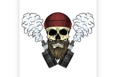 Color hipster skull