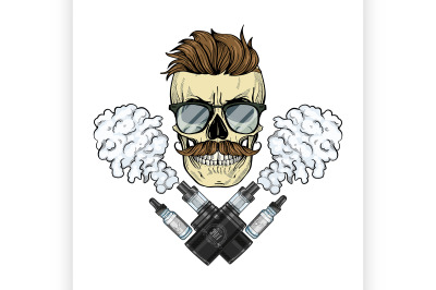 Color hipster skull