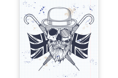 Sketch of british skull