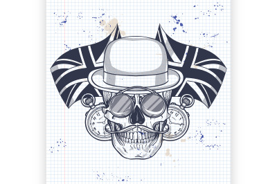 Sketch of british skull