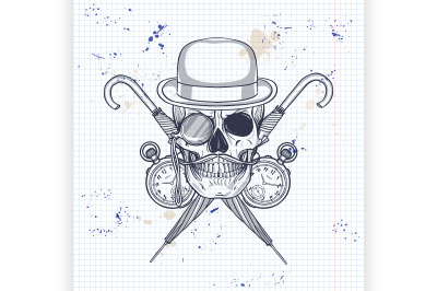 Sketch of british skull