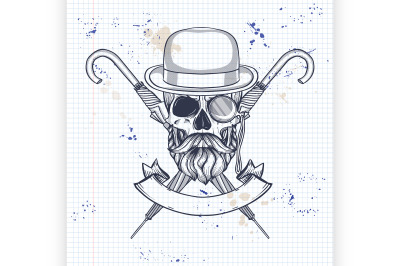 Sketch of british skull