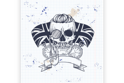 Sketch of british skull