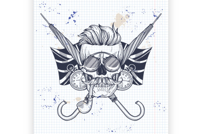 Sketch of british skull