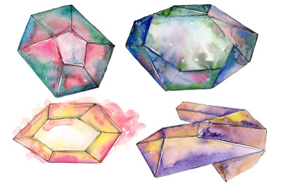 Crystals magic Watercolor png