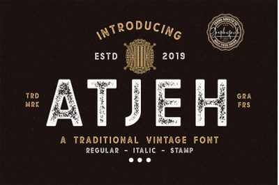 Atjeh - A Traditional Vintage Font | 4 Font Files