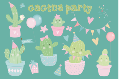 Cactus party clipart