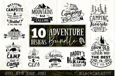 Adventure SVG bundle 10 designs Mountains and camping SVG bundle