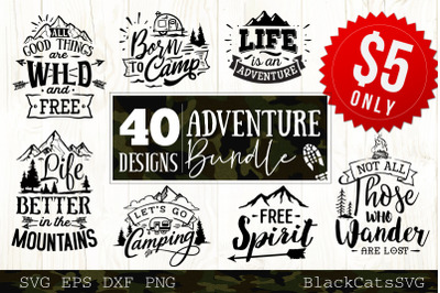 Adventure SVG bundle 40 designs Mountains and camping SVG bundle