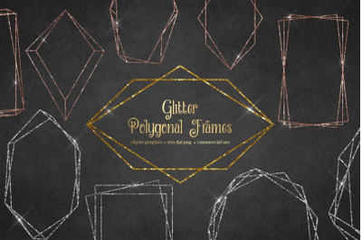 Glitter Polygonal Frames