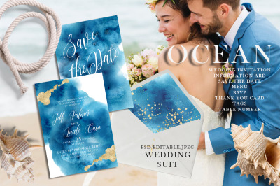 Ocean wedding invitations suit