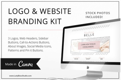 Canva Logo and Website Branding Kit Blush