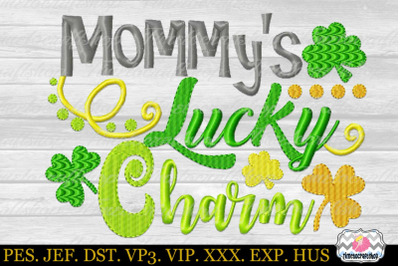 St Patricks Day Mommy&#039;s Lucky Charm Embroidery