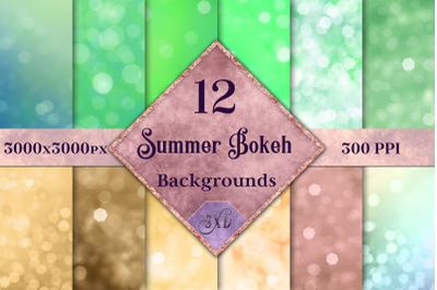 Summer Bokeh Backgrounds - 12 Image Set