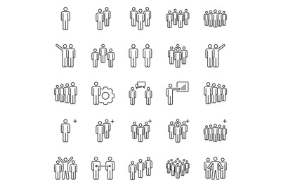 People team icons. Business partners teams, work group pictogram and o