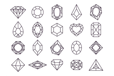 Jewels diamond icons. Diamonds gems, luxury jewel gemstones and precio