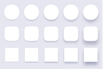 Button shadows. Simple shape shadow, clear buttons badges and miscella